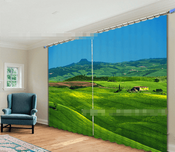 3D Hilly Grassland Scenery 2135 Curtains Drapes Wallpaper AJ Wallpaper 