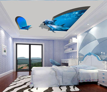 Ocean Window Dolphins Wallpaper AJ Wallpaper 