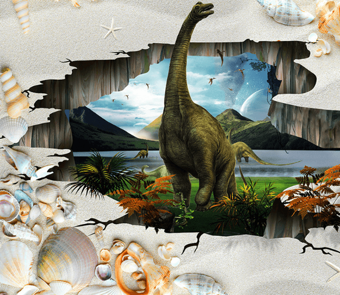 3D Dinosaur Home Floor Mural Wallpaper AJ Wallpaper 2 