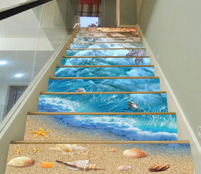 3D Beach Elements 74 Stair Risers Wallpaper AJ Wallpaper 