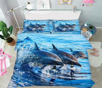 3D Sea Dolphins 44 Bed Pillowcases Quilt Wallpaper AJ Wallpaper 