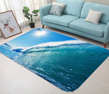 3D Blue Sea High Wave 127 Non Slip Rug Mat Mat AJ Creativity Home 