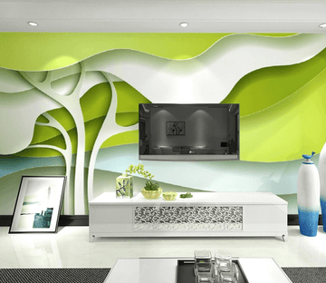 Green White Striped Wallpaper AJ Wallpaper 