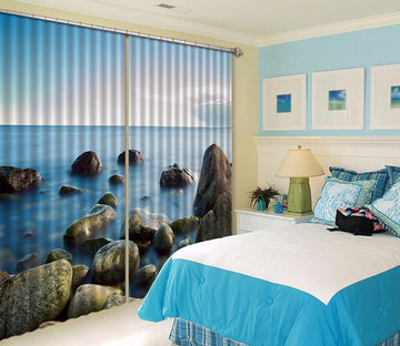 3D Seaside Stones 597 Curtains Drapes Wallpaper AJ Wallpaper 