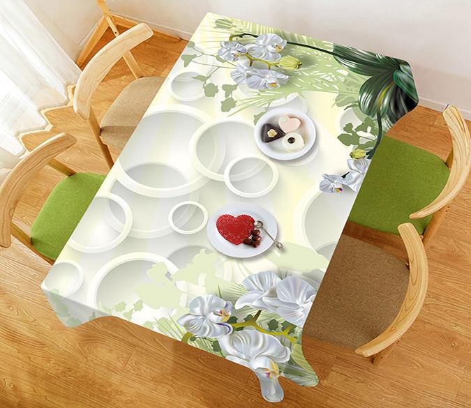 3D Orchid And Rings 160 Tablecloths Wallpaper AJ Wallpaper 
