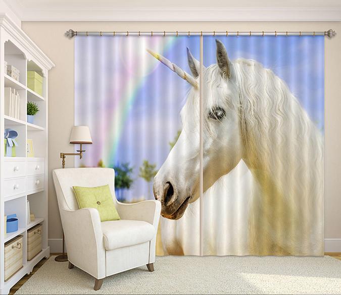 3D Rainbow Horse 52 Curtains Drapes Wallpaper AJ Wallpaper 