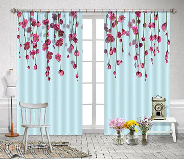 3D Red Flowers Vines 2260 Curtains Drapes Wallpaper AJ Wallpaper 