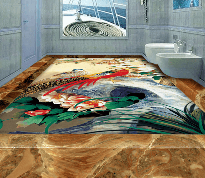 3D Big Goldfish 172 Floor Mural Wallpaper AJ Wallpaper 2 