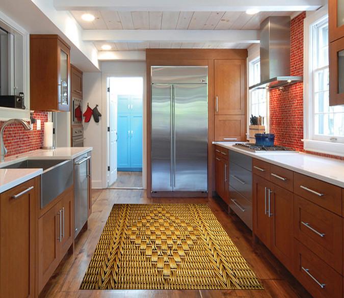 3D Bamboo Pattern Kitchen Mat Floor Mural Wallpaper AJ Wallpaper 