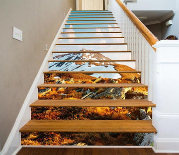 3D Snow Mountain Weeds 888 Stair Risers Wallpaper AJ Wallpaper 