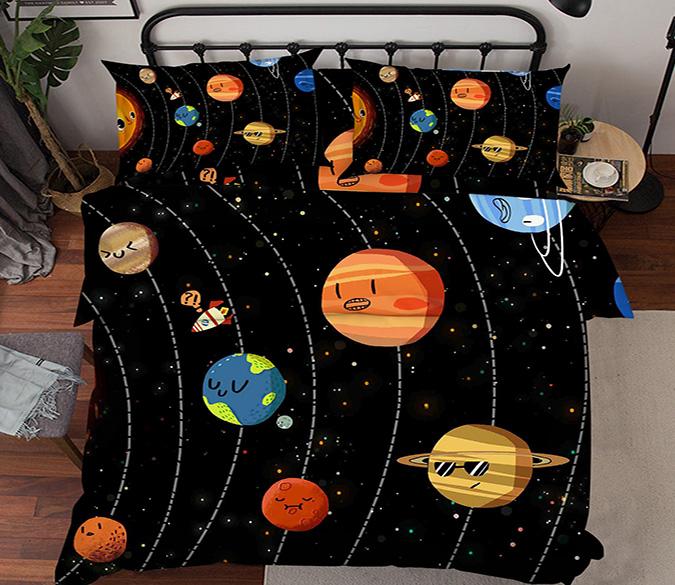 3D Planets Orbit 49 Bed Pillowcases Quilt Wallpaper AJ Wallpaper 