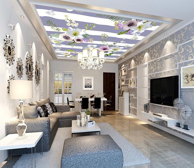 Flowers And Stripes Wallpaper AJ Wallpaper 