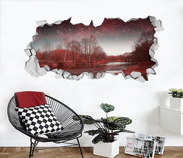 3D River Stars Sky 372 Broken Wall Murals Wallpaper AJ Wallpaper 