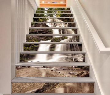 3D Rugged Waterfall 904 Stair Risers Wallpaper AJ Wallpaper 