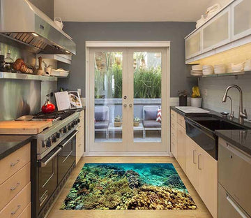 3D Seabed Corals Kitchen Mat Floor Mural Wallpaper AJ Wallpaper 