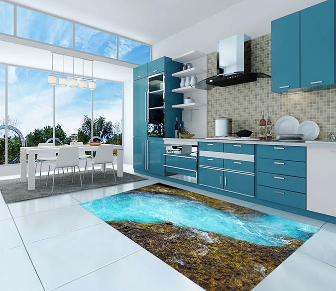 3D Blue Creek 134 Kitchen Mat Floor Mural Wallpaper AJ Wallpaper 