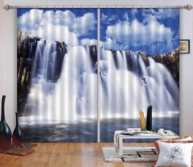 3D Abundant Waterfall Curtains Drapes Wallpaper AJ Wallpaper 