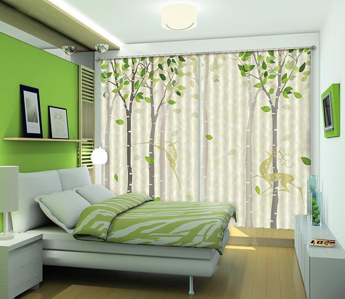 3D Animals Trees Pattern 448 Beach Curtains Drapes Wallpaper AJ Wallpaper 