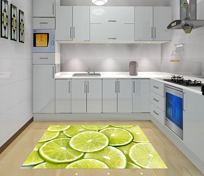 3D Lemon Slices Kitchen Mat Floor Mural Wallpaper AJ Wallpaper 