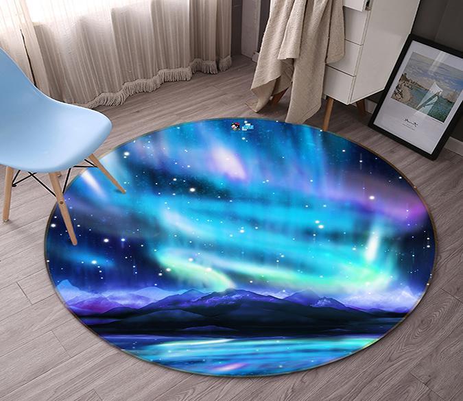 3D Dazzling Aurora 107 Round Non Slip Rug Mat Mat AJ Creativity Home 