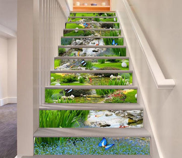 3D Beautiful River 76 Stair Risers Wallpaper AJ Wallpaper 