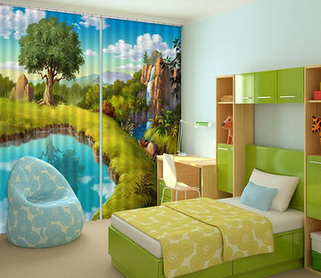 3D Lake Landscape 362 Curtains Drapes Wallpaper AJ Wallpaper 