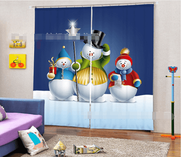 3D Funny Snowman 1382 Curtains Drapes Wallpaper AJ Wallpaper 