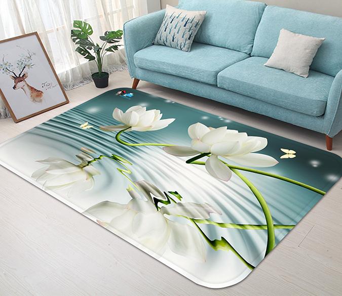 3D Fresh Pure Flowers 45 Non Slip Rug Mat Mat AJ Creativity Home 