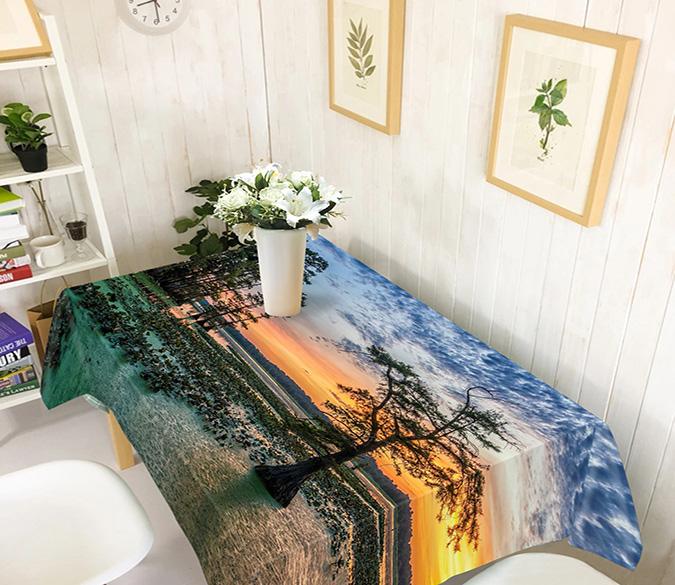 3D Lake Sunset Scenery 720 Tablecloths Wallpaper AJ Wallpaper 