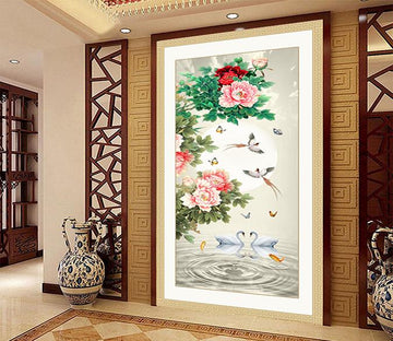 3D Water Flower Butterfly 392 Wallpaper AJ Wallpaper 