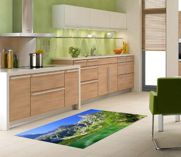 3D Lakeside Mountains Kitchen Mat Floor Mural Wallpaper AJ Wallpaper 