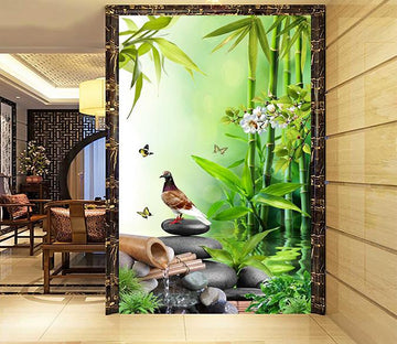 3D Bamboo Forest Bird 370 Wallpaper AJ Wallpaper 