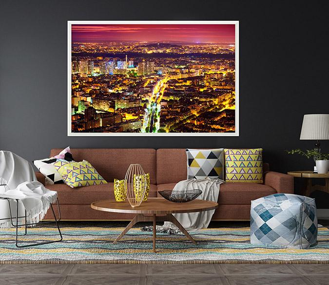 3D Night City 182 Fake Framed Print Painting Wallpaper AJ Creativity Home 