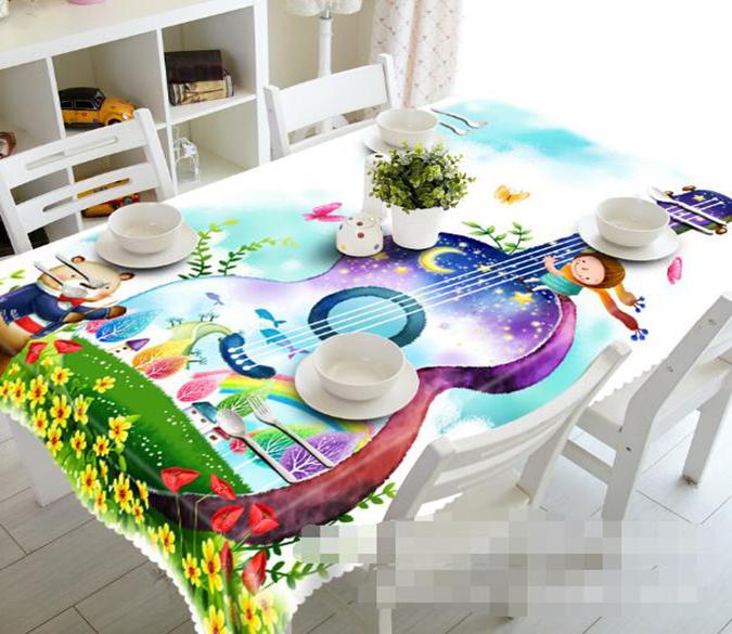 3D Lovely Guitar 1346 Tablecloths Wallpaper AJ Wallpaper 