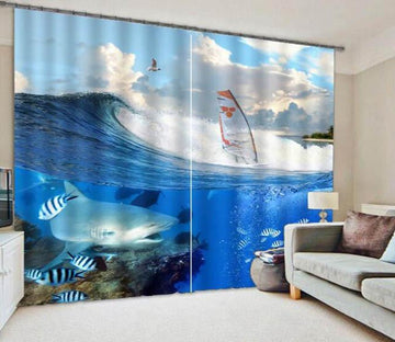 3D Sea Surf 877 Curtains Drapes Wallpaper AJ Wallpaper 