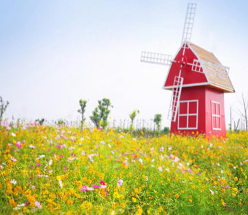Red Windmill House Wallpaper AJ Wallpaper 