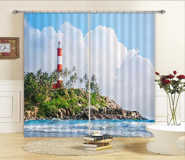 3D Seaside Lighthouse Curtains Drapes Wallpaper AJ Wallpaper 