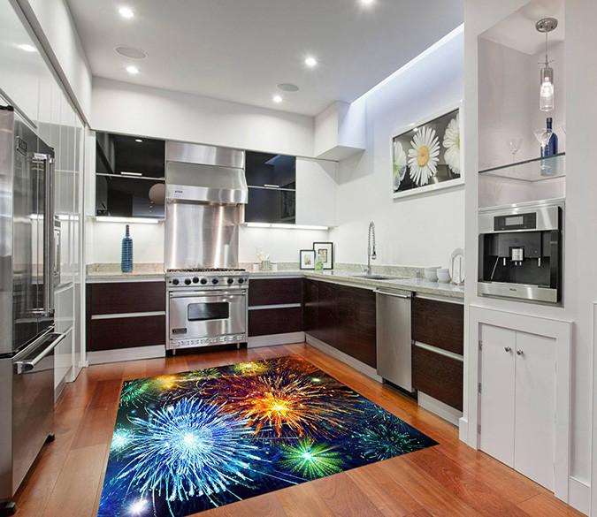 3D Pretty Fireworks Kitchen Mat Floor Mural Wallpaper AJ Wallpaper 