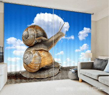 3D Funny Snails 1228 Curtains Drapes Wallpaper AJ Wallpaper 