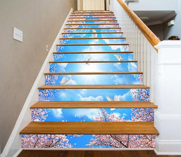 3D Flowers Trees Flying Birds 1532 Stair Risers Wallpaper AJ Wallpaper 