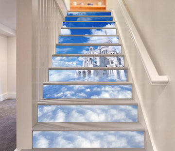 3D Sky Castle 376 Stair Risers Wallpaper AJ Wallpaper 