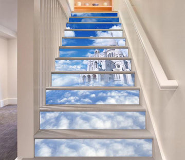 3D Sky Castle 376 Stair Risers Wallpaper AJ Wallpaper 