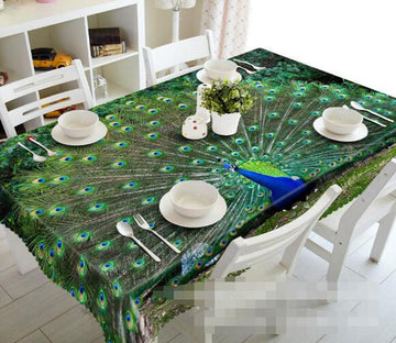 3D Opening Tail Peacock 981 Tablecloths Wallpaper AJ Wallpaper 