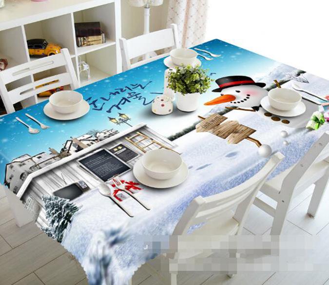 3D Romantic Snow Scenery 1466 Tablecloths Wallpaper AJ Wallpaper 