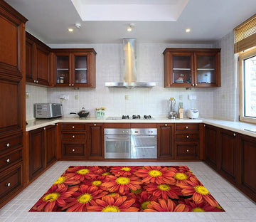 3D Red Flowers 673 Kitchen Mat Floor Mural Wallpaper AJ Wallpaper 