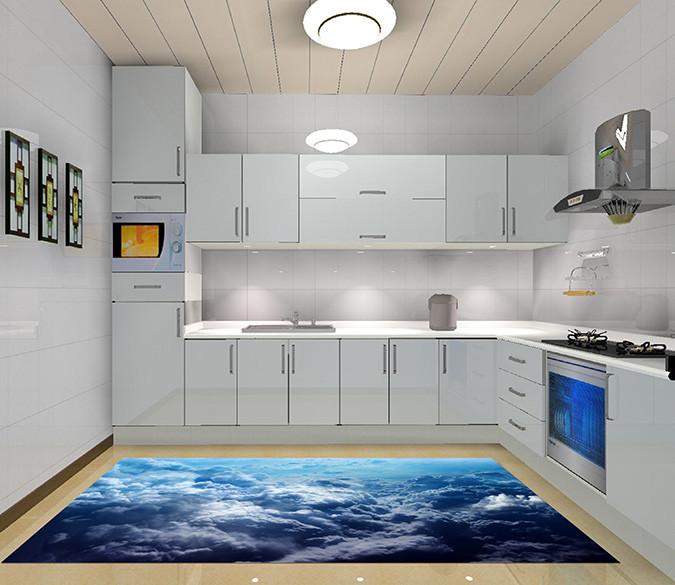 3D Rolling Clouds Kitchen Mat Floor Mural Wallpaper AJ Wallpaper 