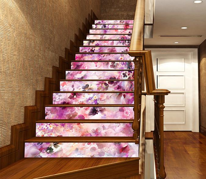 3D Prosperous Flowers 1436 Stair Risers Wallpaper AJ Wallpaper 