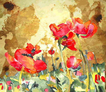 Red Flowers 2 Paint Wallpaper AJ Wallpaper 