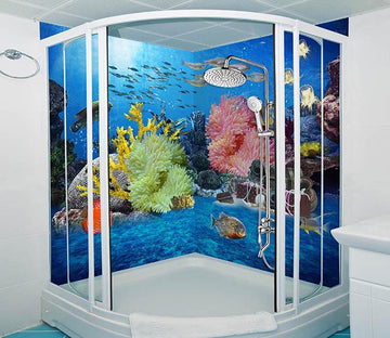 3D Seabed Colorful Corals 4 Bathroom Wallpaper Wallpaper AJ Wallpaper 