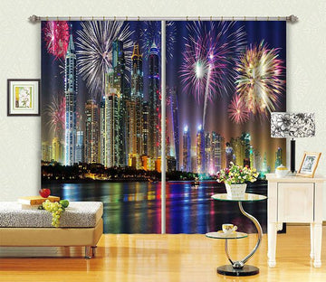 3D Dubai Night View 27 Curtains Drapes Wallpaper AJ Wallpaper 